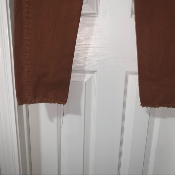 Golden Goose Deluxe Brick Red Button Fly Frayed Straight Leg Crop Jeans size 32 - Picture 4 of 12